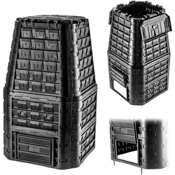 Kadax Gartenkomposter Aus Kunststoff, Komposter Für Gartenabfälle, 1050l