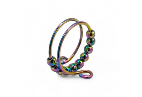 Eyecatcher Fingerring Anti Stress Ring bunte bewegliche Kügelchen One Size