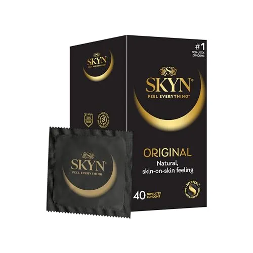 Skyn Original Kondome, 40 Stück - Empfängnisverhütung: Latexfreie Kondome für ein besonders intensives Gefühl, ideal für empfindliche Haut.