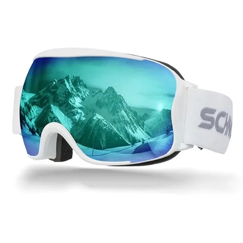 SCHNORR Skibrille Kryos Eis Blau S3 | Sphärisch, Anti-Fog, Full REVO, UV400 Skibrille Männer, Ski Brille Frauen, Snowboardbrille, schlechtes Wetter, Schibrille, Skiing Goggles
