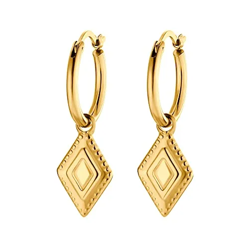 Heideman Ohrringe Eve Damen aus Edelstahl gold farbend poliert Ohrcreole hängend für Frauen