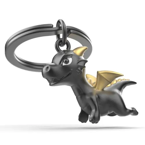 Schlüsselanhänger Little Dragon von metalmorphose schwarz/gold