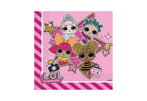 Procos Hängedekoration Servietten LOL Glitterati 20Stk/33x33cm