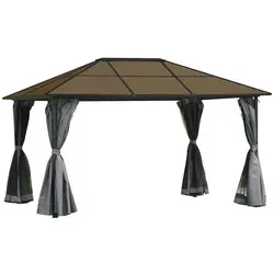 Outsunny Gartenpavillon Hardtop aus Aluminium und Polycarbonat