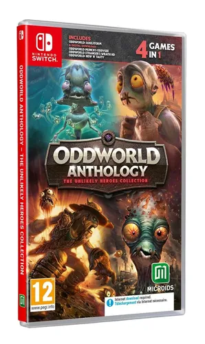 Oddworld Anthology: The Unlikely Heroes für Nintendo Switch - Konsolen-Spiele, entdecke die faszinierende Welt von Oddworld in einer 4-Spiele-Kollektion mit dem neuesten Teil: Oddworld: Soulstorm. Ideal für Abenteuerspiel-Fans!