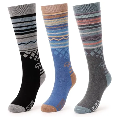 OutdoorMaster Ski Socken, Merino Wool Ski Socken für Herren & Damen, Thermal Winter Warme Snowboard Socken für kaltes Wetter