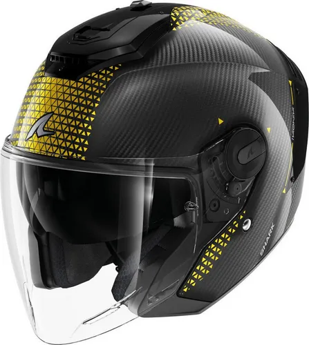 Shark RS Jet Carbon Ikonik Jethelm, schwarz-gold, Größe M von Shark Helmets