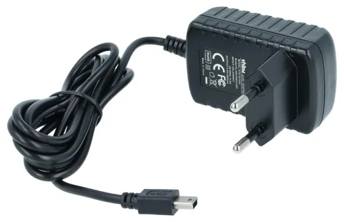 vhbw Mini-USB Ladegerät 1,0 A / 5V kompatibel mit E-Ten X500, M700, X800 Smartphone, Tablet, MP3-Player, usw. Schwarz