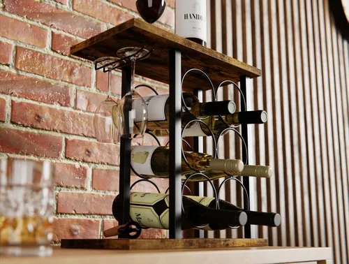 Lenmar LOFT Weinregal für 6 Flaschen - Stilvolles Metall-Weinregal für 6 Flaschen, ideal für Weinliebhaber, die Eleganz und Funktionalität schätzen.