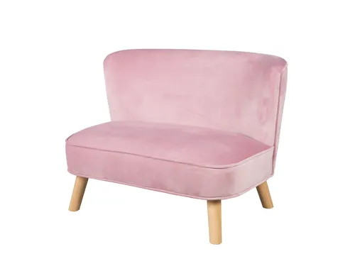 roba Kindersofa „Lil Sofa“ - Sofas fürs Kinderzimmer, trendiger Retro-Look mit pfirsichweichem Samtstoff und stabilen Holzfüßen, ideal für Kinder ab 18 Monaten.
