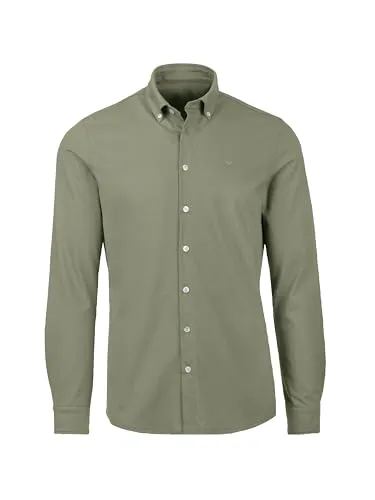 TRIGEMA Business-Hemd Deluxe-Single-Jersey - Klassisches Business-Hemd aus hochwertigem Deluxe-Single-Jersey. Mit durchgehender Knopfleiste und langem Arm, ideal für den professionellen Einsatz. 100 % Baumwolle sorgt für hohen Tragekomfort.