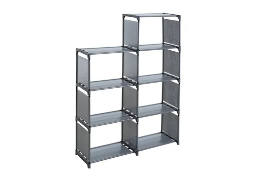 ESTEXO Regal Treppenregal Stufenregal Bücherregal Stecksystem Stoff 7 Fächer Büch