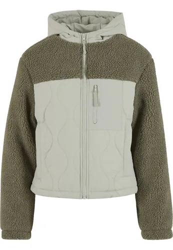 Urban Classics Damen Sherpa Crinkle Nylon Mix Jacke palegreen/stonegreen, L - Leichte Übergangsjacke aus atmungsaktivem Material, ideal für den Alltag oder Reisen. Verfügbar in verschiedenen Designs und Farben, perfekt für Frühling und Herbst.