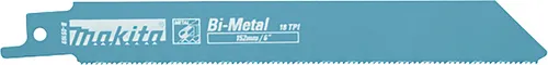 Makita Reciprosägeblatt für Metall 152 mm - 25 Stk. - Säbelsägen für Metall, Bi-Metallblatt mit 152 mm Länge und 18 TPI, ideal für präzise Schnitte in Rohre und Profile bis 100 mm, langlebig und robust.