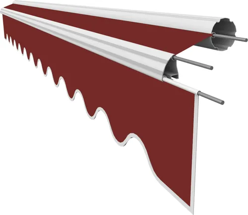 VANA Markisenstoff mit Volant für 3 x 2,5 m Markisen Markisenersatzstoff fertig genäht Maß Bespannung 2,82 x 2,5 m Volant 2,82 x 0,21 m Design SPD003