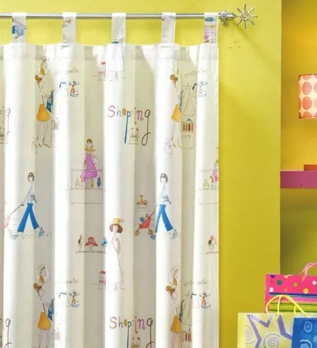 Gardine BLICKDICHT Vorhang Schlaufenschal Teenie Mädchen Shopping Girl Typ179