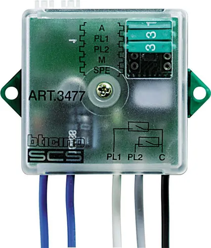 Legrand MyHome 3477 Tasterschnittstelle, 2-fach, Einbau - Einbaugerät für den Anschluss externer Geräte an das BUS-System, ermöglicht die Bedienung von 2 Lichtpunkten oder einem Rollladen für mehr Komfort und Flexibilität.