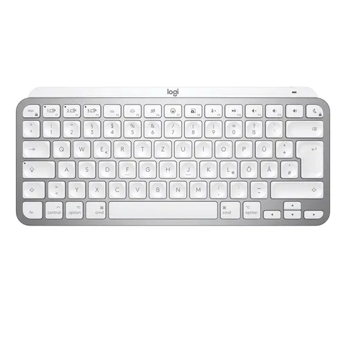 Logitech TECLADO MXKEYS Mini F. MAC WRLS Illum. Pale Grey - Kompakte und langlebige Tastatur mit verbesserter Geschwindigkeit für optimale Leistung