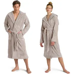 Möve Unisex-Bademantel Superwuschel Kapuze - Bademantel in Langform aus hochwertigem Walkfrottee, ideal für Sauna & Spa, mit Kapuze und Gürtel für zusätzlichen Komfort, Pflegeleicht bei 60°C.