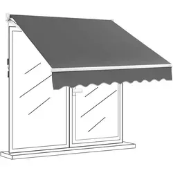 GOPLUS Gelenkarmmarkise 245x200cm - Markisen für Balkon und Terrasse, aus wasserdichtem Polyestergewebe mit robuster Aluminiumstruktur für lange Lebensdauer und einfachen Kurbelbetrieb.