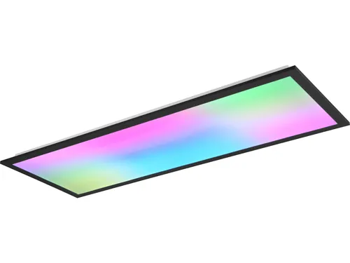 REALITY LED-Deckenleuchte Beta R67668032 - Moderne Deckenleuchte in Schwarz mit 31 W und 3550 lm, bietet CCT und RGB-Farbwechsel für individuelle Beleuchtung in jedem Raum.