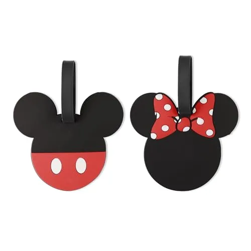 Peers Hardy Gepäckanhänger, 2 Stück, Schwarz / Rot, Mickey & Minnie Mouse Design