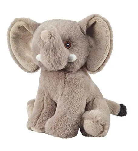 Bauer Spielwaren I Like My Planet - Elefant: Kuscheltier aus softem Plüsch, hergestellt aus recycelten PET-Flaschen, 100 % recycelt, sitzend, 20 cm, grau (12923)