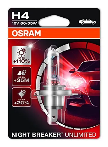 Ams-Osram NIGHT BREAKER UNLIMITED 64193NBU-01B Glühlampe - Autobeleuchtungen mit bis zu 150% mehr Lichtausbeute für bessere Sicht und Sicherheit im Straßenverkehr.