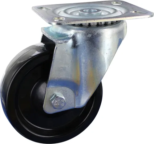 Hitzebeständige Lenkrolle ohne Feststeller Ø80 Kunststoff Anschraubplatte bis 280°C