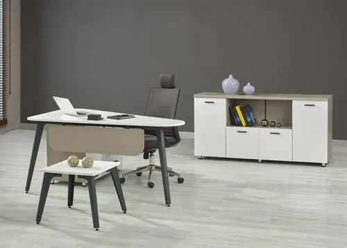 Büromöbel Set 3tlg: Schreibtisch, Couchtisch & Sideboard - Moderne Büromöbelgarnitur für das Arbeitszimmer. Mit praktischem Stauraum und pflegeleichten Oberflächen. Ideal für effizientes Arbeiten und stilvolles Wohnen.