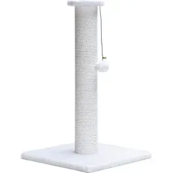 Beeztees Kratzsäule Serpa in Weiß - Kratzsäule für Katzen, 35 x 35 x 60 cm, stilvolles Design und effektive Möbel-Schutzfunktion durch Befriedigung des Kratzinstinkts. Inklusive Spielball für zusätzlichen Spaß!