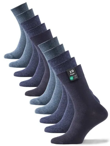 Cotton Prime® Socken Baumwollsocken - Back to Basic (10-Paar) in angenehmer Baumwollqualität blau 35-38