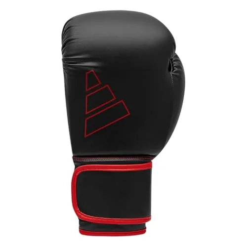 adidas Boxhandschuhe Hybrid 80 - Schwarz/Rot, 14 OZ - Boxhandschuhe mit mehrlagiger Polsterung für optimale Dämpfung und AEROREADY-Technologie zur Feuchtigkeitsregulierung, ideal für Anfänger und Fortgeschrittene.