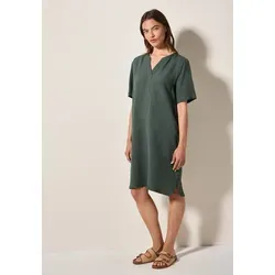 Cecil Damen B144333 Kleid - Balmy Khaki, XXL - Freizeitkleid aus angenehm leichtem Leinenmix mit geschlitzen Ausschnitt und seitlichen Schlitzen für einen lässigen Look.