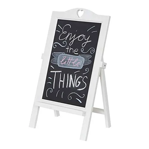 Werbetafel HWC-E51 - Aufsteller Kreidetafel für kreative Werbung - Präsentation mit Klappfunktion und Ablagefach für Kreiden, ideal für Innen- und Außenbereiche. Aus leichtem und stabilem Paulowniaholz, fertig montiert geliefert für sofortigen Einsatz.