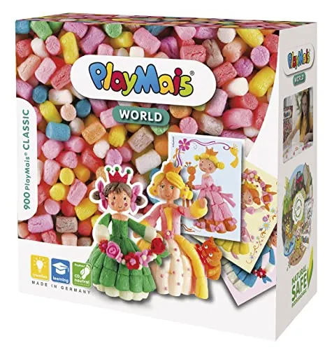 Playmais WORLD Princess Bastel-Set für Kinder ab 3 Jahren | Circa 1000, Vorlagen & Anleitungen zum Basteln | Geschenke für Kinder | Fördert Kreativität & Feinmotorik | Natürliches Spielzeug