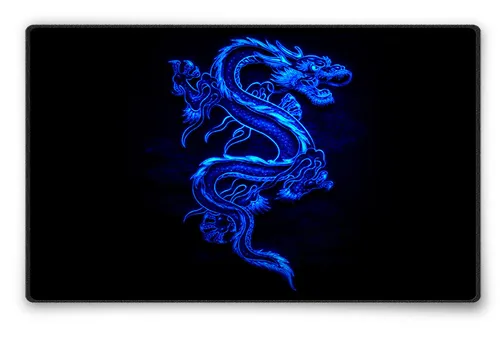 Mauspad 36 x 25 cm Mousepad Gaming / Office Silent Monsters Blauer Drache blau