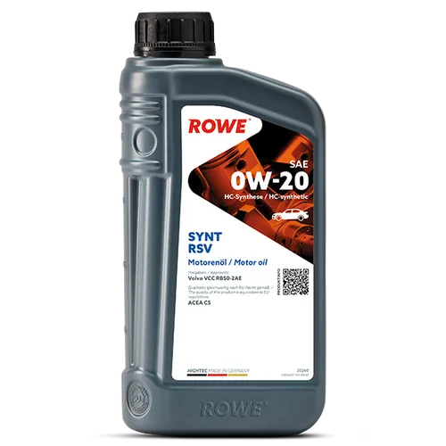ROWE HIGHTEC SYNT RSV SAE 0W-20 Motoröl 5l - Hochleistungs-Motorenöl für Volvo, optimiert für Kraftstoffeffizienz und reduzierten CO2-Ausstoß. Ideal für moderne Turbomotoren mit exzellenter Kaltstarteigenschaft.