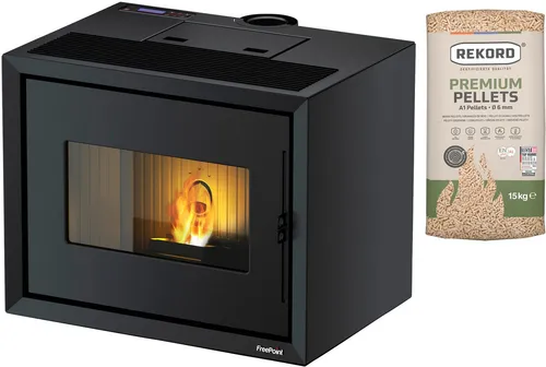 Freepoint Pelletofen Modo Airtight schwarz, 9,3kW Heizleistung
