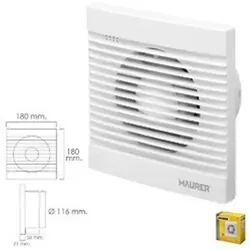 Badezimmer-Rauchabzug 16 Watt. Auslass-Ø 116 mm. von MAURER