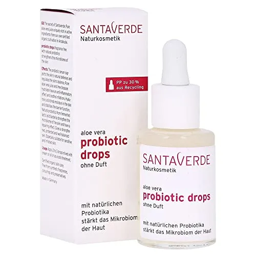 SANTAVERDE Aloe Vera Probiotic Drops 30ml - Gesichtswasser, ohne Duft und rezeptfrei für eine gesunde Hautpflege