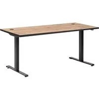 MÖBELPARTNER Schreibtisch Elektrisch höhenverstellbar Panda, 70x160 cm, Eiche - Kinderschreibtisch mit elektrischer Höhenverstellung für gesundes Arbeiten im Sitzen und Stehen, leise und stabil, ideal für kreative Lernumgebungen.