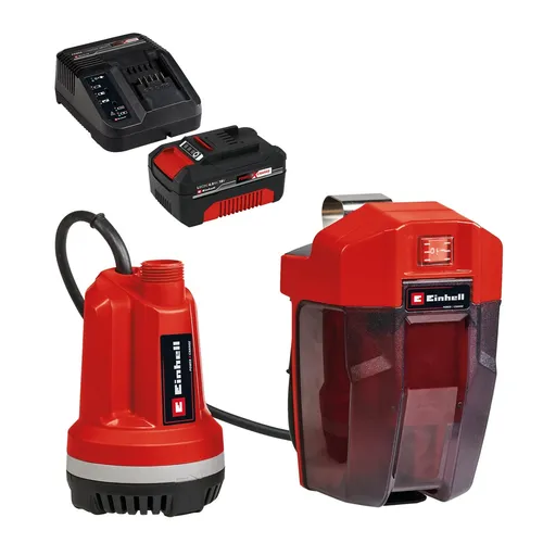 EINHELL Akku-Klarwasserpumpe GE-PP 18 RB Li + Starterset - Wasserpumpen für Gartenbewässerung, leistungsstark mit über 2 bar Förderdruck und flexibel einsetzbar in Zisternen oder Brunnen. Inklusive Akku und Ladegerät für unabhängigen Betrieb.