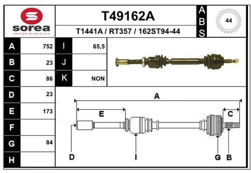 EAI Antriebswelle T49162A