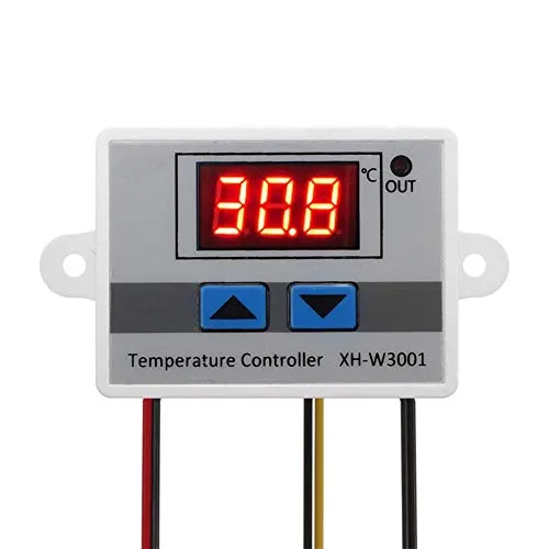 ARCELI Digitales LED-Temperaturreglermodul, XH-W3001 Thermostatschalter mit wasserdichter Sonde, programmierbares Heizungs-Kühlungs-Thermostat(12V)