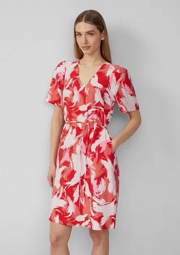 s.Oliver Kurzes Kleid aus Viskosemix mit Puffärmeln