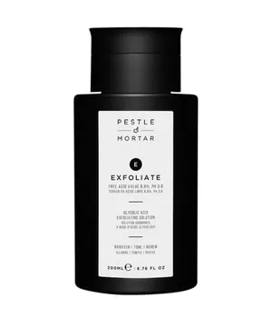 Pestle & Mortar Exfoliate Glycolic Acid Solution 200 ml - Gesichtstonic mit 6,8 % Glykolsäure und natürlichen Extrakten, ideal zur sanften Exfoliation und für einen strahlenden Teint. Für alle Hauttypen geeignet, verbessert den Hautton und reduziert Unreinheiten.