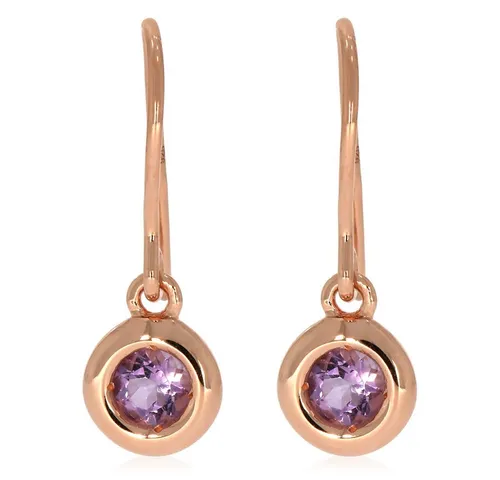 XEN Paar Ohrhänger mit Pink Amethyst - Ohrhänger aus 925 Sterlingsilber, rosèvergoldet, mit je einem ca. 4 mm Pink Amethyst, der beruhigend wirkt und die Konzentration fördert. Ideal als Geschenk in schöner Verpackung.