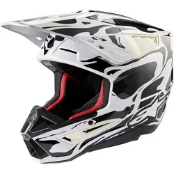 Alpinestars S-M5 Mineral Motocrosshelm - Matt Schwarz/Weiß/Dunkelgrau - XL - Motorradhelm mit optimalem Schutz und Komfort, ECE 22.06 zertifiziert, 44% bessere Aufprallschutzleistung und verbesserte Belüftung für maximalen Fahrspaß.