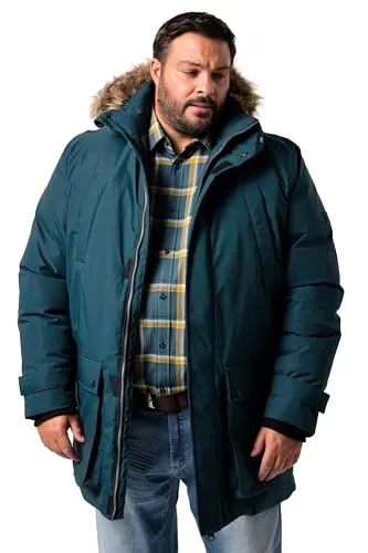 Men Plus Herren große Größen Übergrößen Menswear L-8XL Men+ Funktions-Parka, Kapuze mit Webpelz, bis 8 XL Dunkles tannengrün 3XL 842619759-3XL
